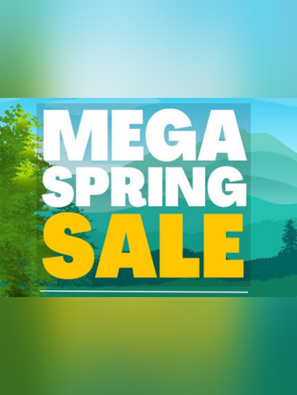 Mega Spring Sale Graphic - Yellow & Teal